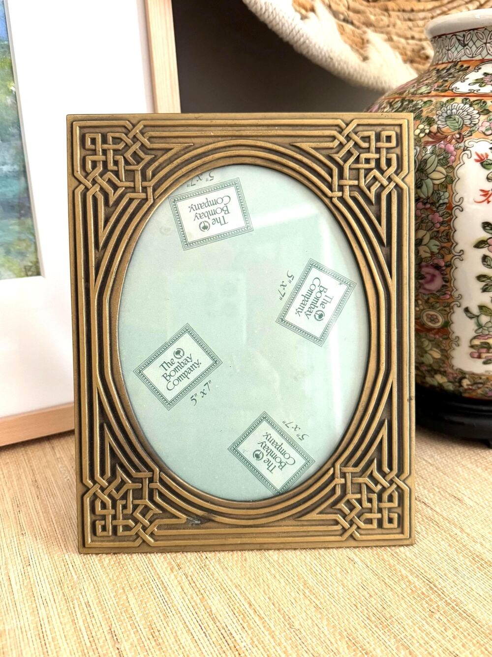 Vintage 1980s Bombay Company 5x7 Brass Picture Frame